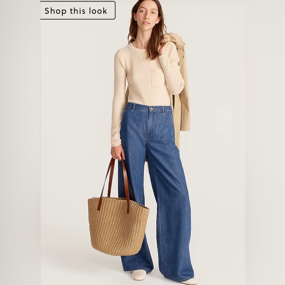 J.Crew Woven Straw Market Tote
